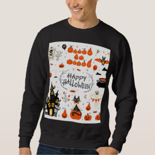 Sweatshirt Conception d'un jeu Vintage d'éléments Halloween