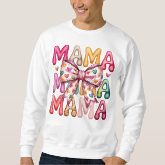 Sweatshirt Conception empilée Mama à nœud papillon rétro à cœ