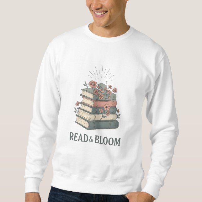 Sweatshirt Conception florale pour amoureux de livres « Lis & (Devant)