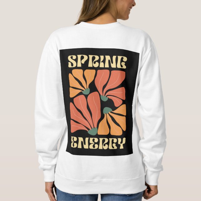 Sweatshirt Conception Florale Rétro Énergie de Printemps | Ab (Dos)