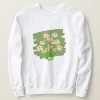 Sweatshirt Conception florale rustique sur fond vert