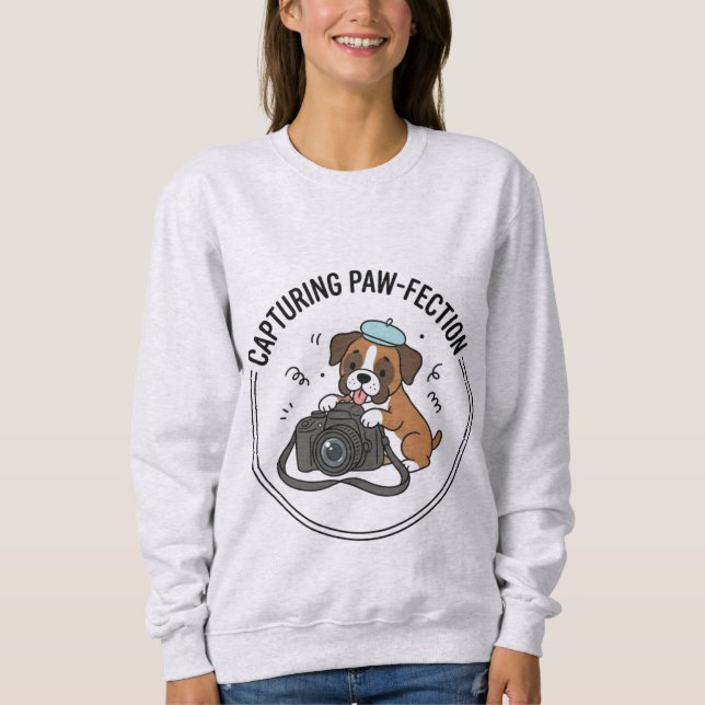Sweatshirt Conception Graphique de Photographe Chien Boxer Ka (Devant)