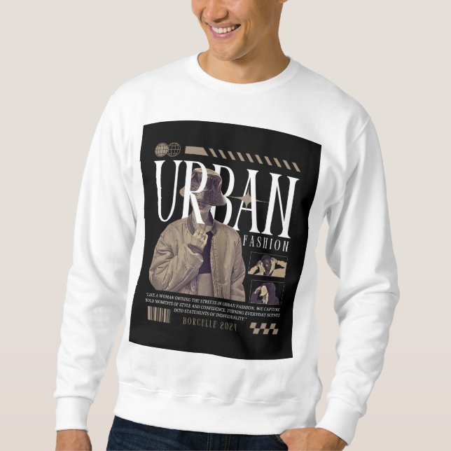 Sweatshirt Conception Graphique de Style Urbain – Vêtement de (Devant)
