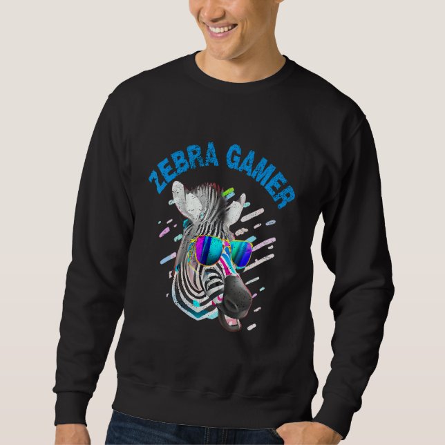 Sweatshirt Conception Graphique de Zèbre Joueur Pour Enfants  (Devant)