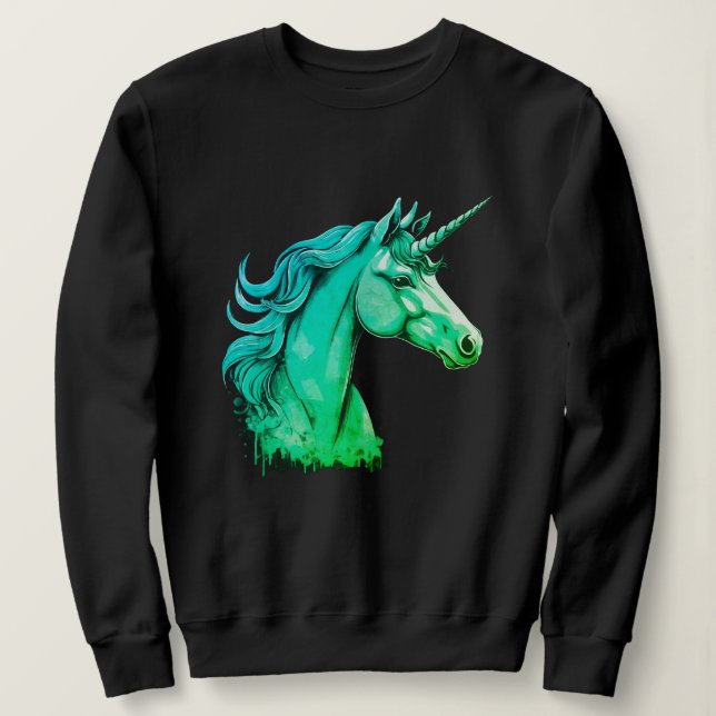 Sweatshirt Conception Licorne – Femme Manche Longue (Design devant)