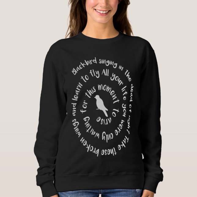 Sweatshirt Conception Merle Chantant Dans La Nuit Morte Blanc (Devant)