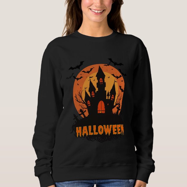 Sweatshirt Conception nocturne éffrayante d'Halloween (Devant)