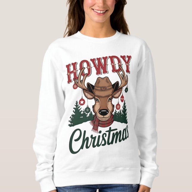 Sweatshirt Conception PNG Noël Western Rodeo Santa Cowboy (Devant)
