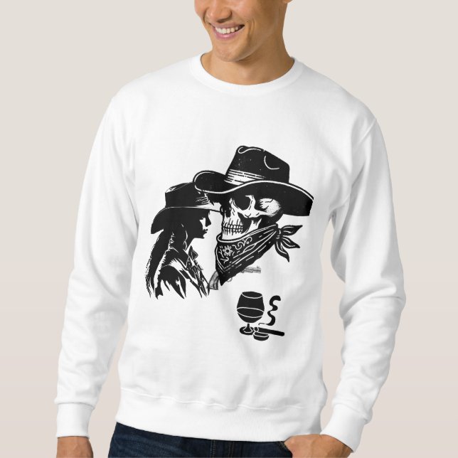 Sweatshirt Conception romantique de cowboy et de cowgirl - Wi (Devant)