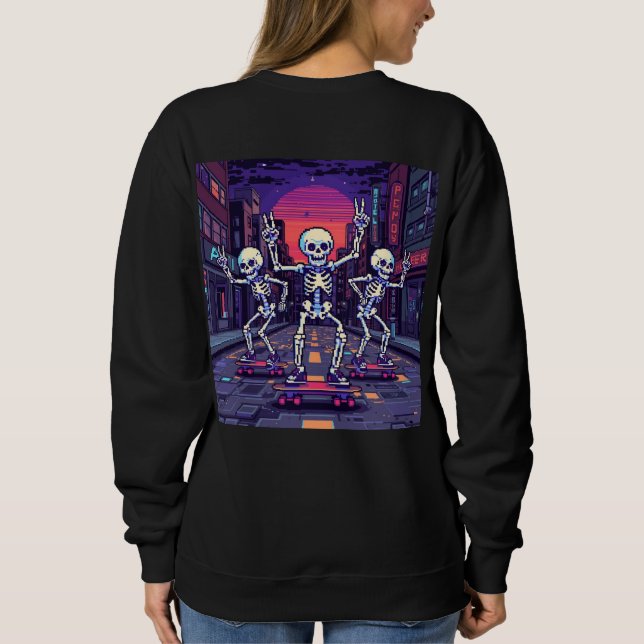 Sweatshirt Conceptions de squelettes cool dans le style vapor (Dos)