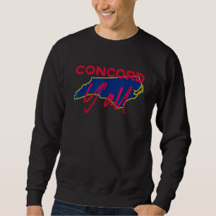 Sweatshirt Concord North Carolina Yall Nc Pride State Map Cut