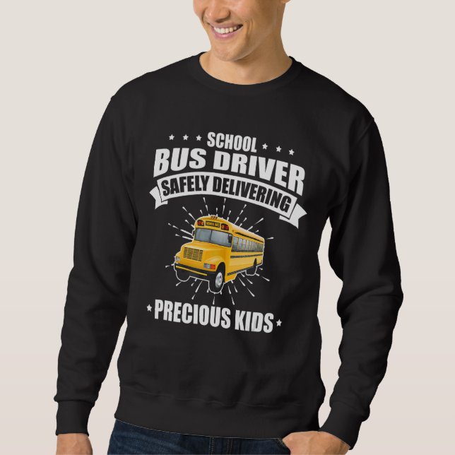 Sweatshirt Conducteur de bus scolaire Hommes Femmes Livrer en (Devant)