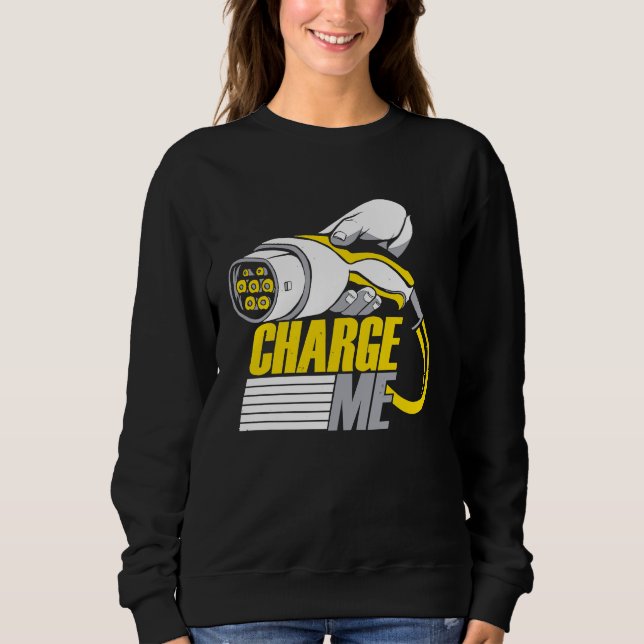 Sweatshirt Conduire des voitures électriques VE Véhicule élec (Devant)