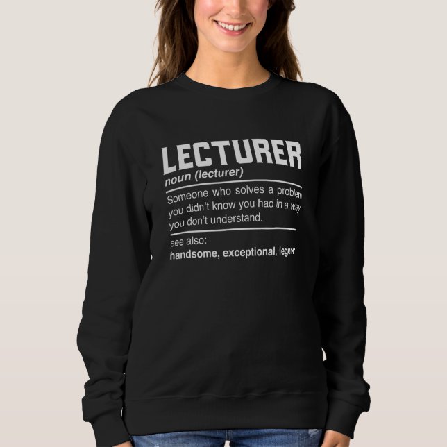 Sweatshirt Conférencier Définition Professeur Lecteur Confére (Devant)