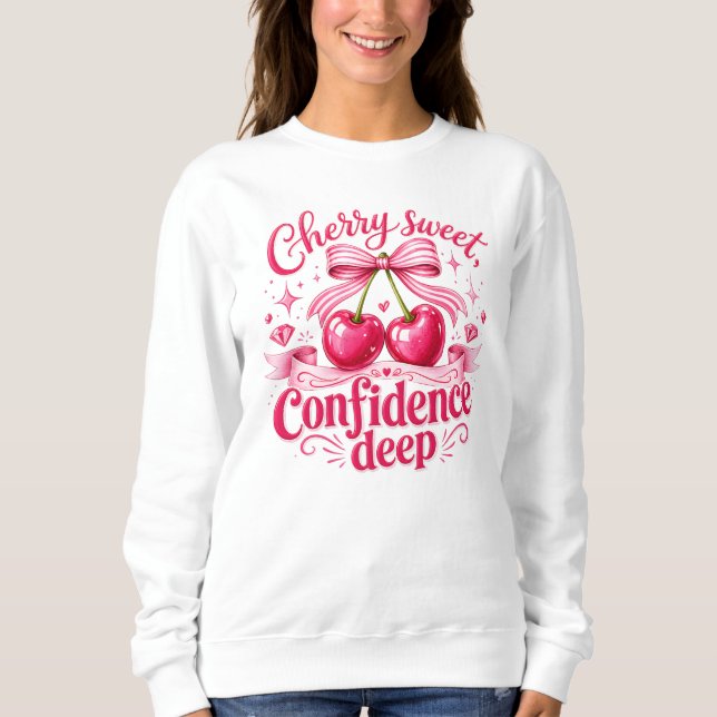 Sweatshirt Confiance Douce Cerise Rose Profond Citation Coque (Devant)