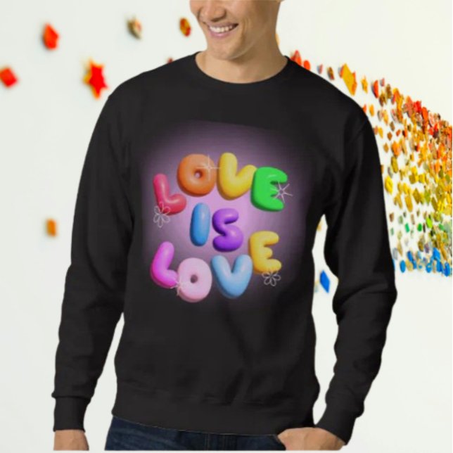 Sweatshirt Confort Fierté : L'amour est l'amour 3D Rainbow Sw (Créateur téléchargé)