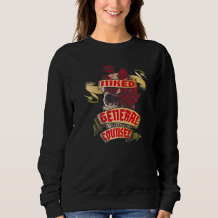 Sweatshirt Conseil général Tatouage crâne encré et roses roug