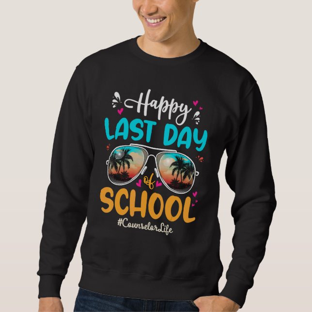 Sweatshirt Conseiller Joyeux Dernier jour de l'école lunettes (Devant)