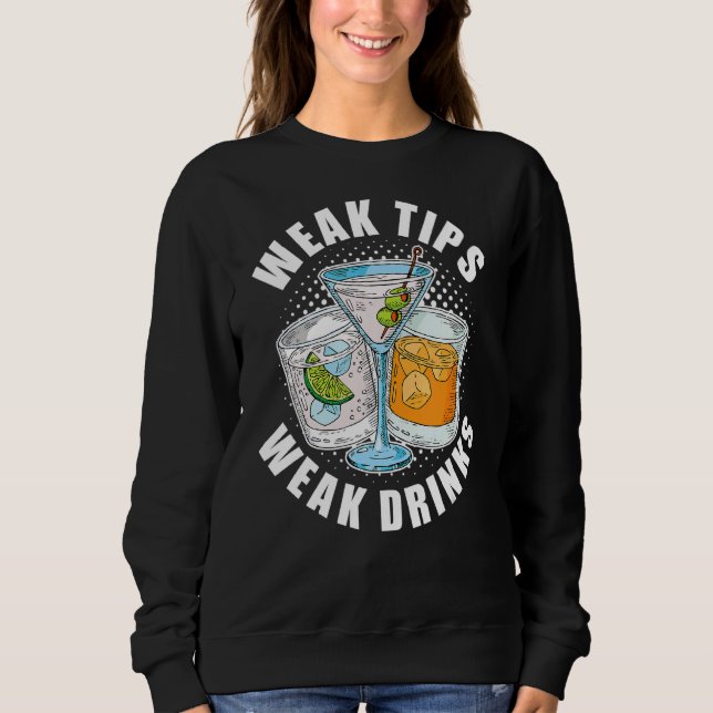 Sweatshirt Conseils Faibles Boissons Faible Serveur Restauran (Devant)
