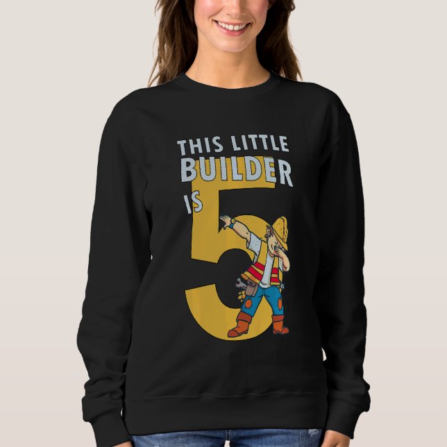 Sweatshirt Construction Enfants 5e anniversaire Constructeur  (Devant)