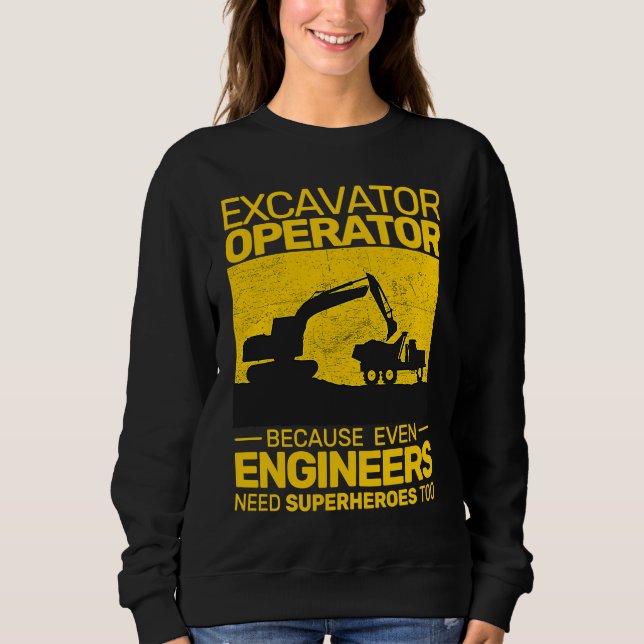 Sweatshirt construction equipment men kids heavy equipment op (Devant)