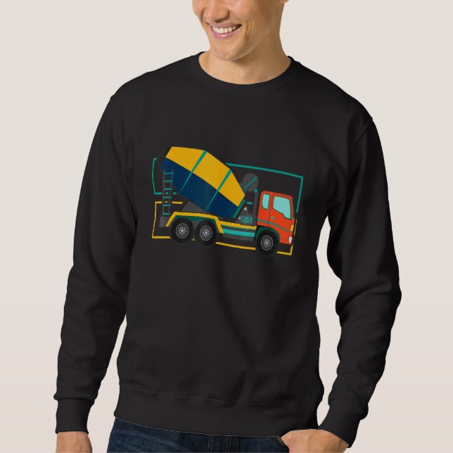 Sweatshirt Construction Mélangeur de béton Camion Highway Hou (Devant)