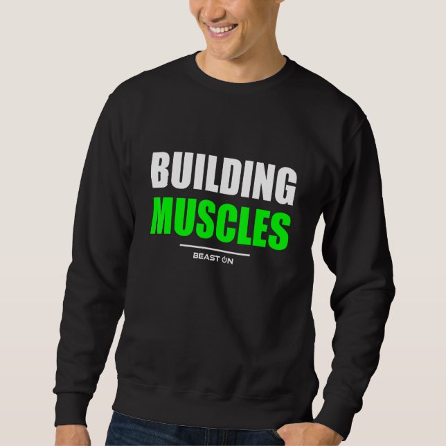 Sweatshirt Construction Muscles Salle De Fitness Exercice Rem (Devant)