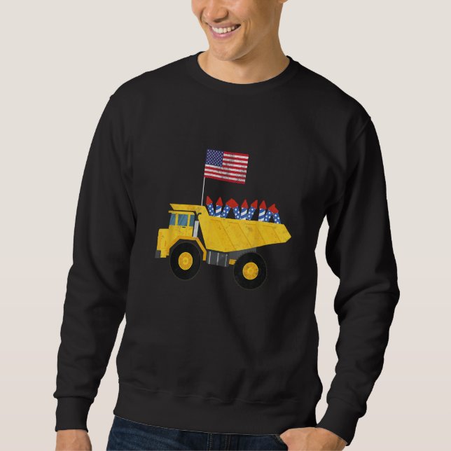 Sweatshirt Construction Truck 4th of July Firework USA  Patri (Devant)