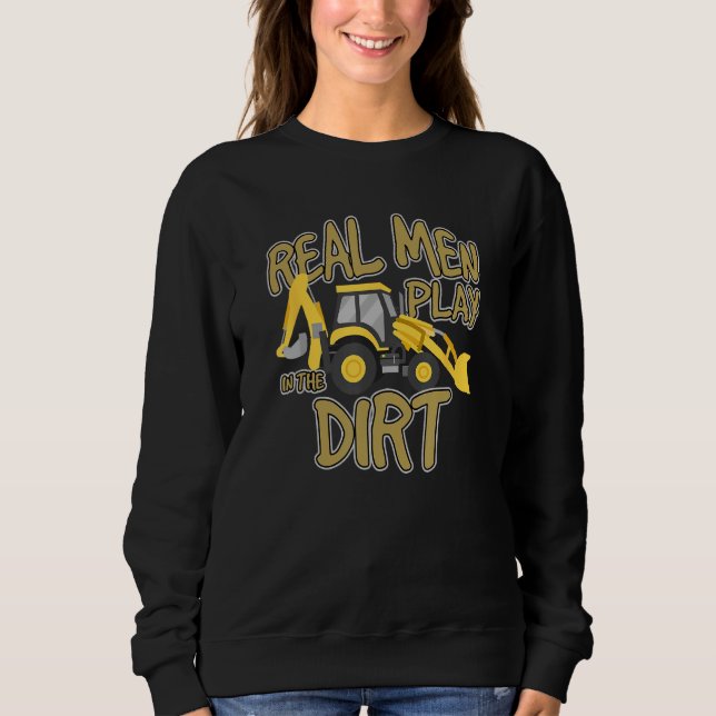 Sweatshirt Construction Truck Excavator Building Site Real Ma (Devant)