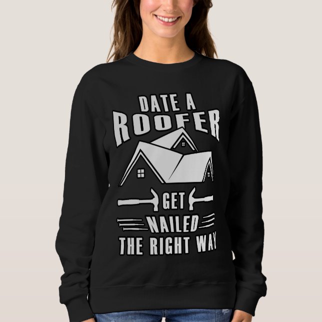 Sweatshirt Construction Worker Coffee Beer Roofing Tools Roof (Devant)