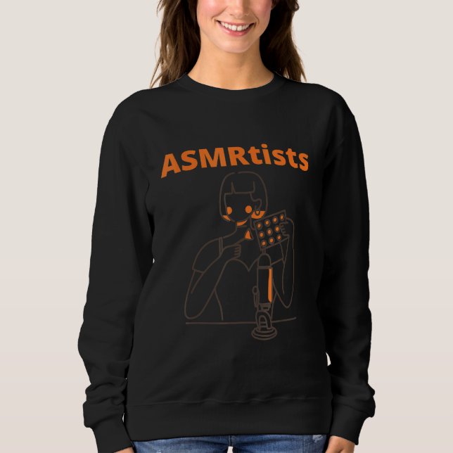 Sweatshirt Contenu Asmr Artistes Asmrtistes Avec Microphone (Devant)