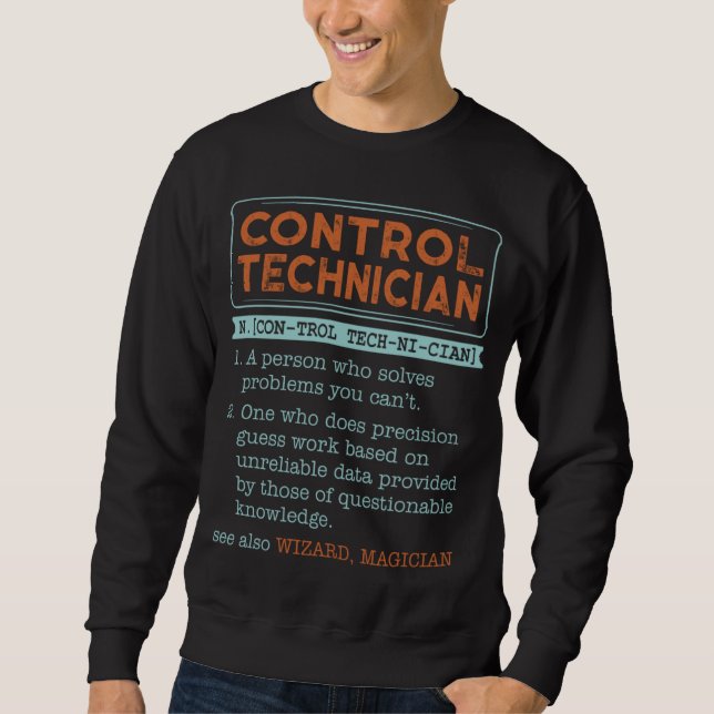 Sweatshirt Control Technician Dictionary Noun Wizard Magician (Devant)