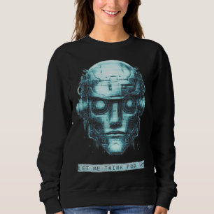 Sweatshirt Contrôle de l'esprit Cyberpunk Robot Blue Grunge