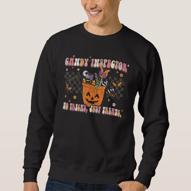 Sweatshirt Contrôleur de bonbons Halloween Pas de farces, jus (Devant)