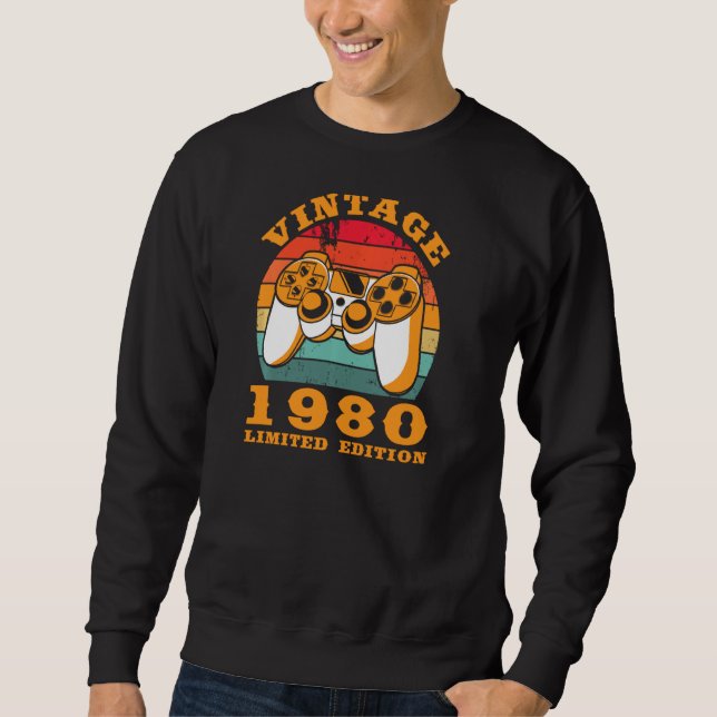 Sweatshirt Contrôleur De Jeu De Console Vidéo Gamer Né En 198 (Devant)