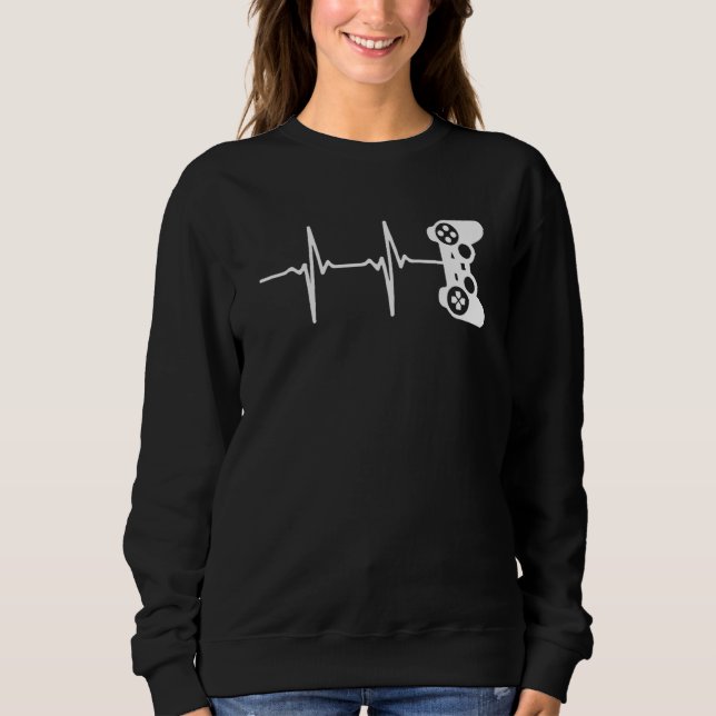 Sweatshirt Contrôleur de jeu Heartbeat Hommes Femmes (Devant)