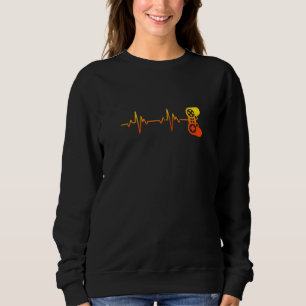 Sweatshirt Contrôleur De Jeu Vidéo Heartbeat Pour Un Nerdy