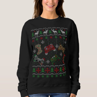 Sweatshirt Contrôleur de jeu vidéo Père Noël Elf Ugly Christm