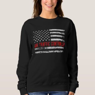 Sweatshirt Contrôleur de la circulation aérienne Drapeau USA