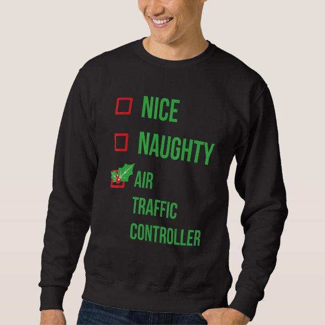 Sweatshirt Contrôleur de la circulation aérienne Funny Pajama (Devant)