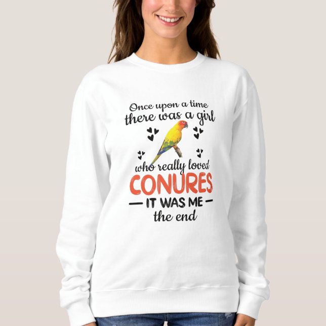 Sweatshirt Conure Girl Dons Sun Conure Lover Parrot Propriéta (Devant)