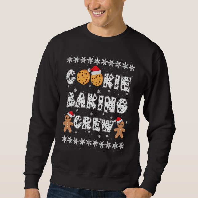 Sweatshirt Cookie Baking Crew Gingerbread Men With Xmas Hats  (Devant)