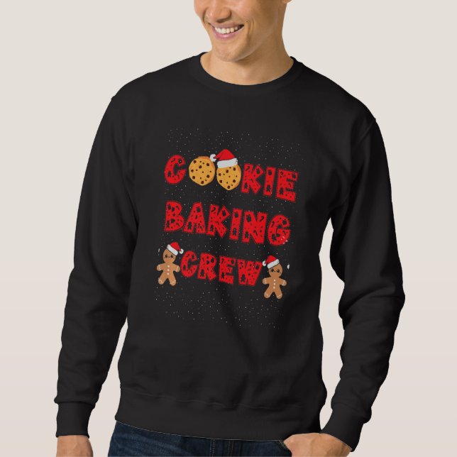 Sweatshirt Cookie Baking Crew Gingerbread Men With Xmas Hats  (Devant)