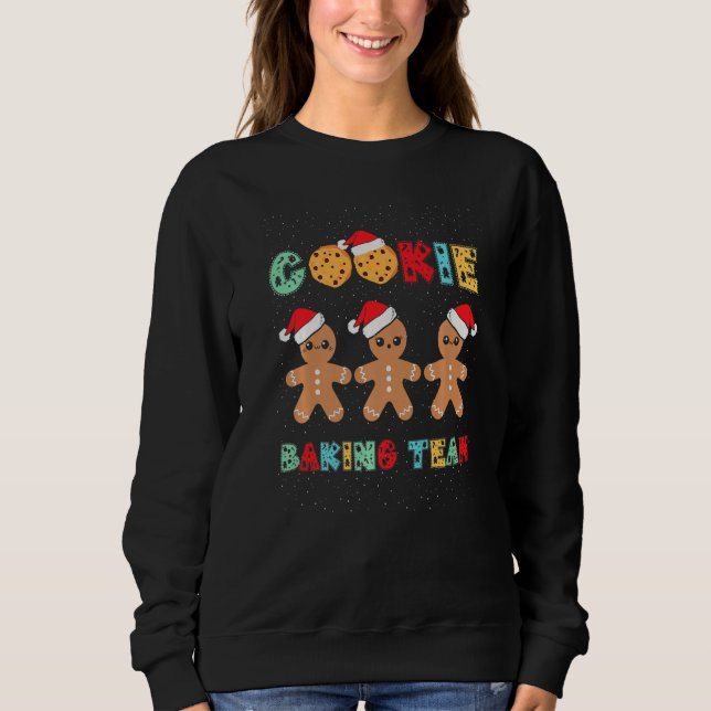 Sweatshirt Cookie Baking Team Gingerbread Men With Xmas Hats  (Devant)