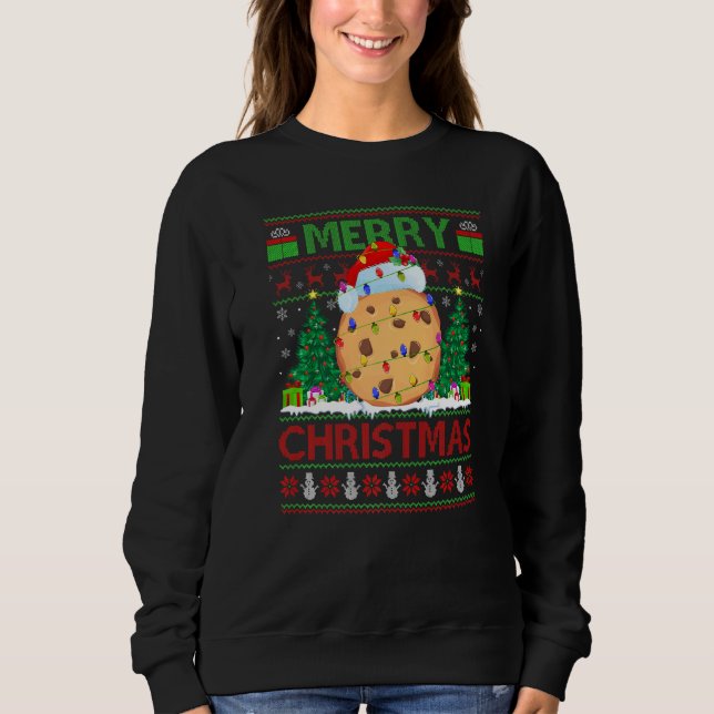 Sweatshirt Cookie Biscuit  Xmas Tree Ugly Santa Cookie Christ (Devant)