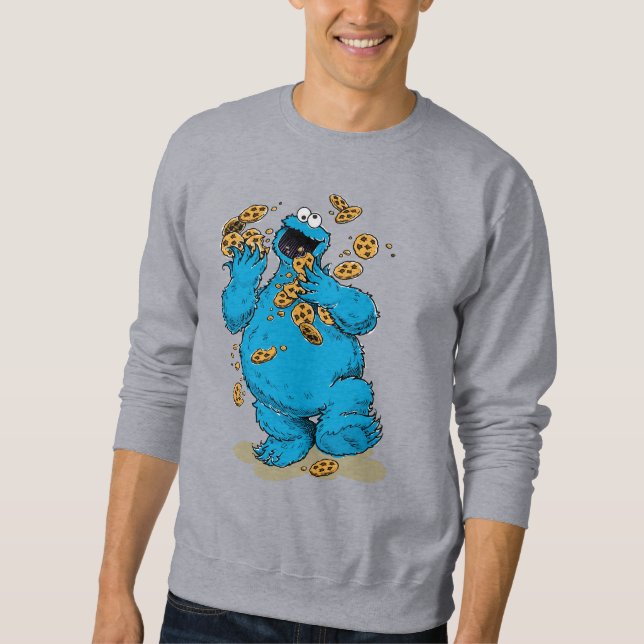 Sweatshirt Cookie Monster Crazy Cookies (Devant)