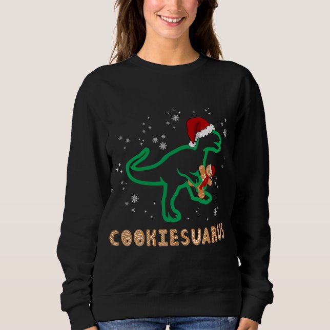 Sweatshirt Cookiesaurus Christmas Dinosaur Rex Sucre Cookie (Devant)