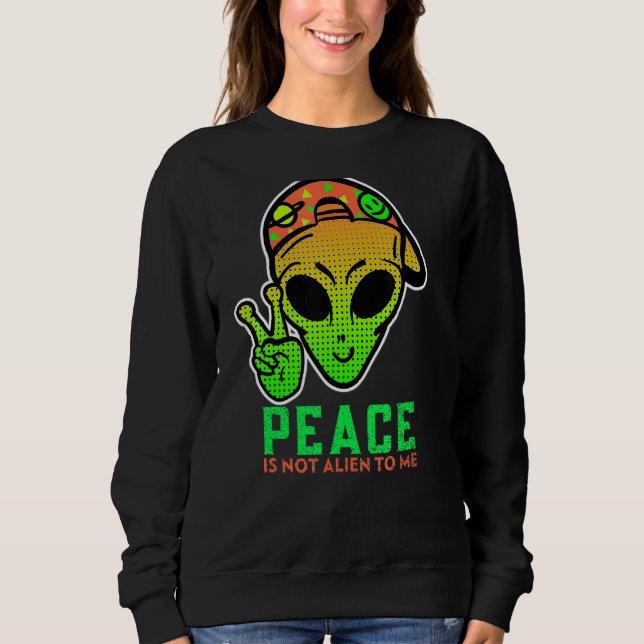 Sweatshirt Cool Alien de la paix Cute Ufo Anniversaire (Devant)