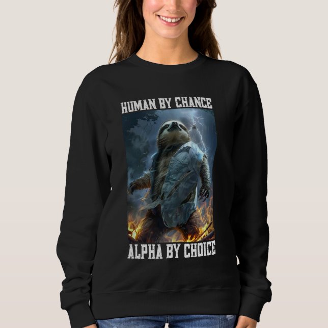 Sweatshirt Cool Alpha Sloth Cringey Funny Cringe Alpha Animal (Devant)