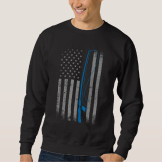 Sweatshirt Cool American Flag Fishing For Men Women Vintage F